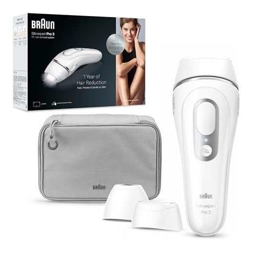Braun IPL Long-Lasting Hair Removal System for Women and Men, Silk Expert Pro 3 PL3221, Head-to-Toe Usage, for Body & Face, Alternative to Salon Laser Hair Removal, with 3 Caps