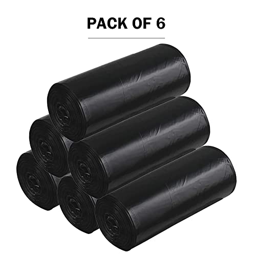Image of Premium Recyclable Garbage Bags |Extra Large Size Dustbin Bag /Trash Bag - Black Dustbin Covers for Wet and Dry Waste (Pack of 6 Rolls) Total 90 Bags
