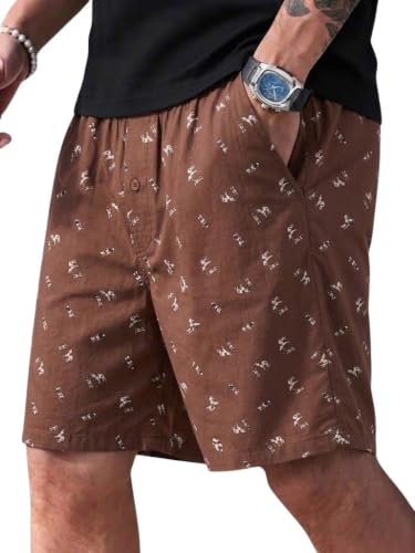 Image of Men's Cotton Casual Shorts |Striped Half Pants for Men |Comfortable | Elastic Waist with Drawstring | Lightweight & Comfortable for Beach Vacations, Casual Daily Outings & Sleepwear Bermuda Shorts