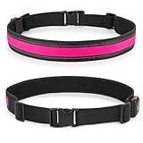 Illumifun LED Running Belt, USB Rechargeable Glowing Waistband, Elastic Light Up Gear for Running Jogging Biking Camping Walking at Night (Pink)