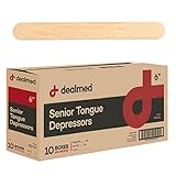 Dealmed Tongue Depressors - 6" Non-Sterile Wood, Senior, Medical Grade, 5000 Count