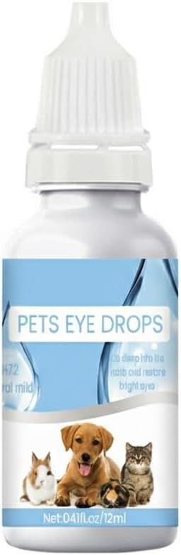Azonee Dog Eye Wash Solution, 12ml, Gentle Saline Eye Drops, Tear Stain Remover, Fragrance-Free & PH Balanced, Eye Drops for Dogs and Cats to Flush and Soothe Eye Irritations