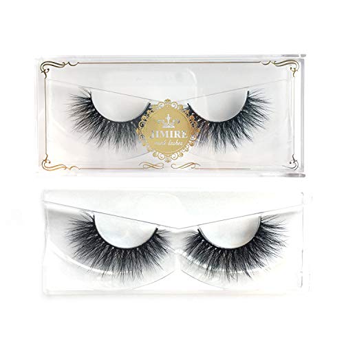 JIMIRE Fluffy Volume Mink Lashes 100% Siberian 3D Mink Fur Eyelashes 1 Pair