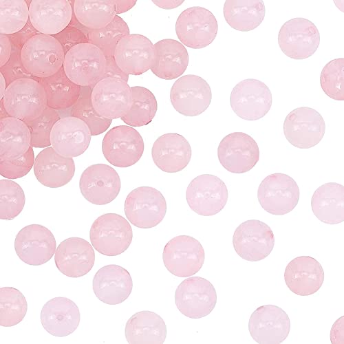 OLYCRAFT 88~96 Pieces Natural Rose Quartz Beads 8 mm Round Pink Stone Beads Loose Gemstone Beads for Bracelets Natural Stone Beads Pearls for Bracelet Chain Necklace Jewellery Making Accessories