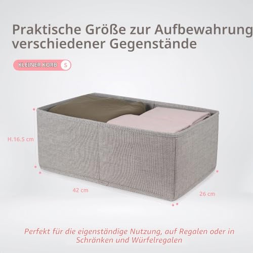 Compactor - Aufbewahrungsbox Größe M 42x26x16,5 cm - Grauer Oxford-Stoff mit Griffen - Faltbare Stoffbox für Kleidung, Wäsche… – Ansicht 5