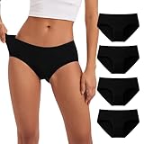 [INNERSY] ショーツ レディース パンツ 下着 女性用 綿 パンティー 大きいサイズ コットン 締め付け感ない 伸縮通気 スポーツ 4枚セット M-3XL（L，4ブラック）