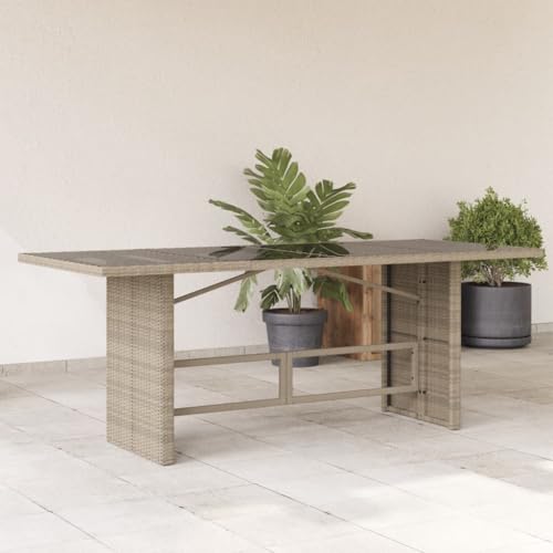 Mesa de jardín robusta de polirratán y acero con acabado premium 2