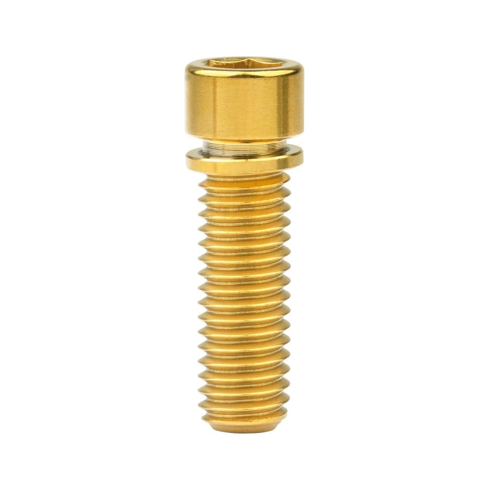 Titanium Bolt M7 / M8x20 25mm Hexagon Screw with Washer for Bicycle Handlebar Stem(Gold,25MM_M8)