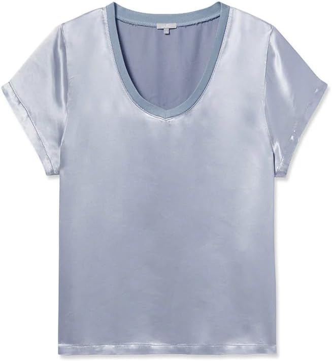 Satin V-Neck Tee