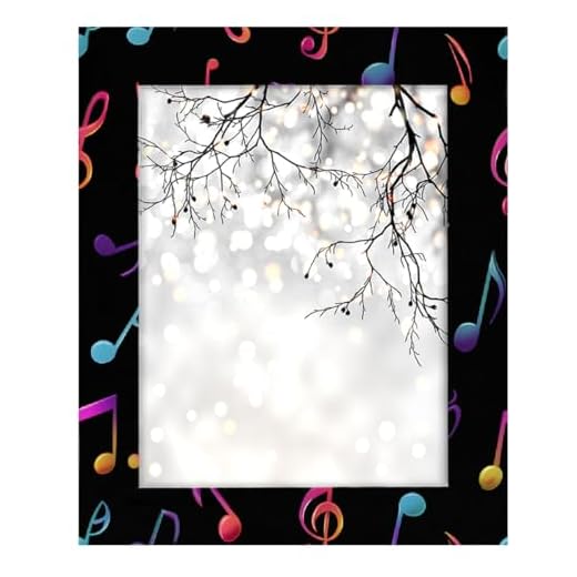 Mexpekil Marcos de fotos con símbolos de notas musicales de 14 x 11 pulgadas para colgar en la pared y mesa, marco de fotos de madera de 28 x 36 cm, marcos de fotos de madera para decoración del hogar