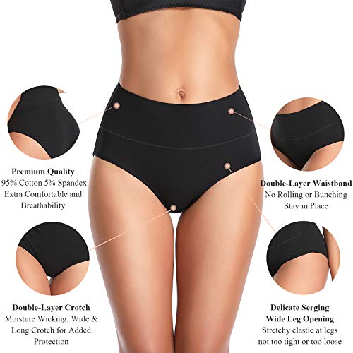 Image of Womens Underwear,Cotton Mid Waist No Muffin Top Full Coverage Brief Ladies Panties Lingerie Undergarments for Women Multipack