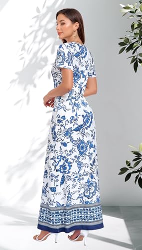 Image of Mommy Jennie Women's Maxi Dresses Short Sleeve Long Casual Summer Sundresses