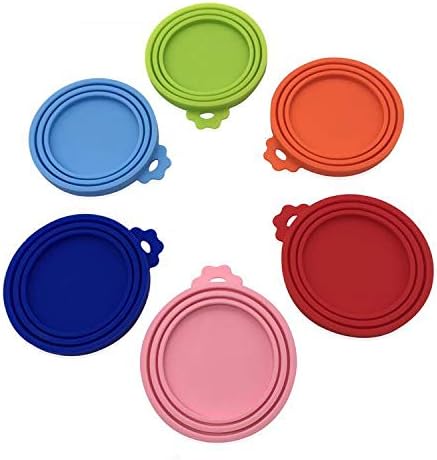 2 LIDS in a Packs, Silicone Pet Can Cover,Fits Most Standard Size Dog and Cat Can Tops, Three Sizes (Multi-color random delivery)
