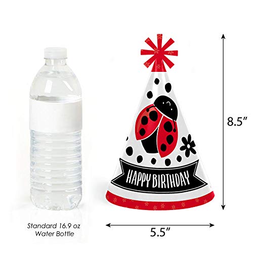 Happy Little Ladybug - Cone Happy Birthday Party Hats For Kids And Adults - Set Of 8 (Standard Size) #TOP2