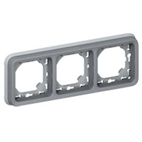 Legrand - 069687 placa 3 elem. horiz. gris plexo ii comp. Ref. 6565140456