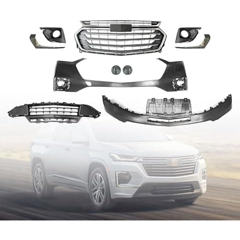 Complete Front Bumper Grille Set Compatible with Ch-evy 2018-2021 Traverse Cover