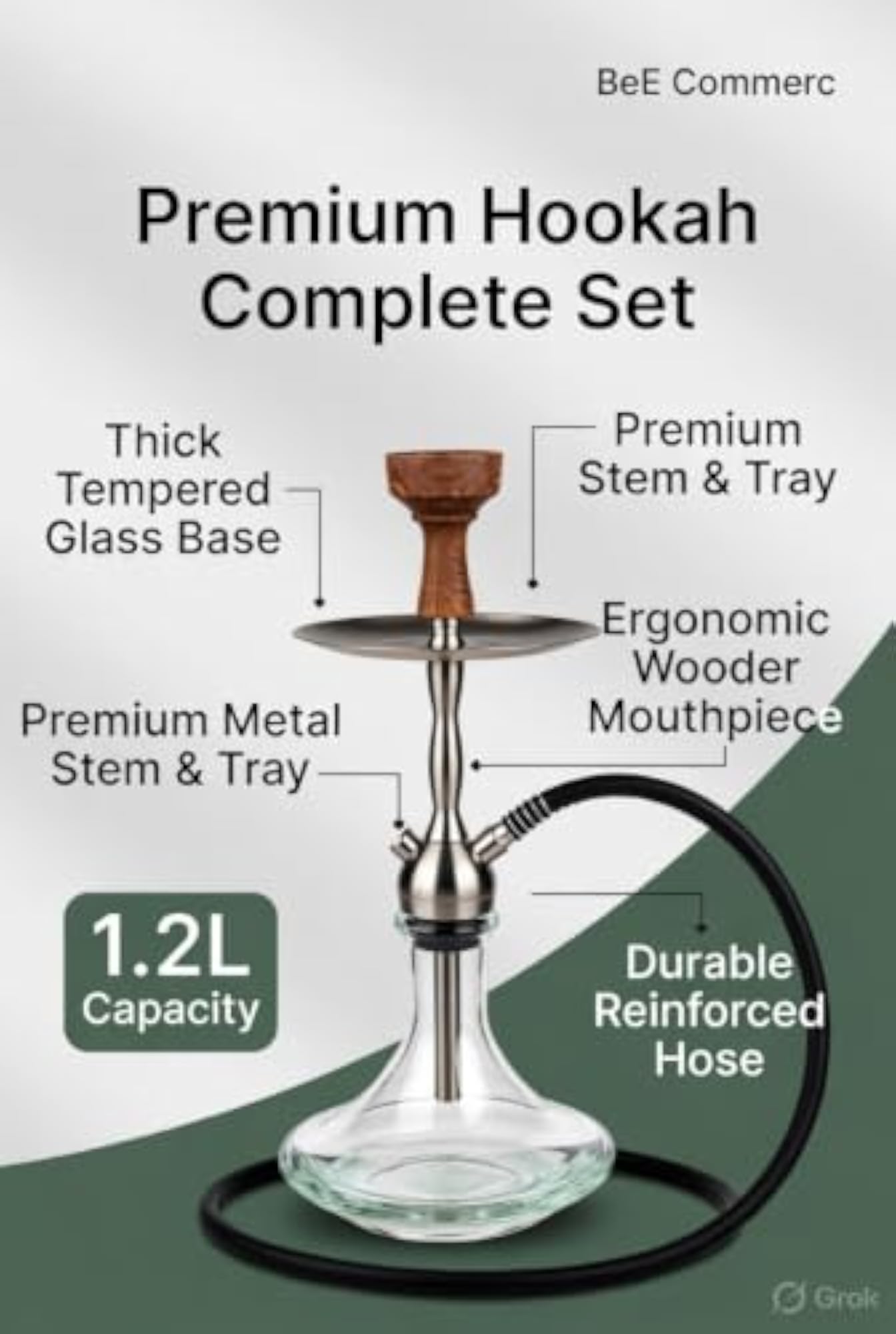 Professional Black Hookah Smoking Set