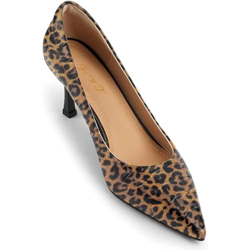 FOWT Simple Solid Croc-Embossed Pointed Toe Pumps Women Dressy Slip on Thin High Heels Sexy Shallow Party Evening Dance Shoes US Size 4-162