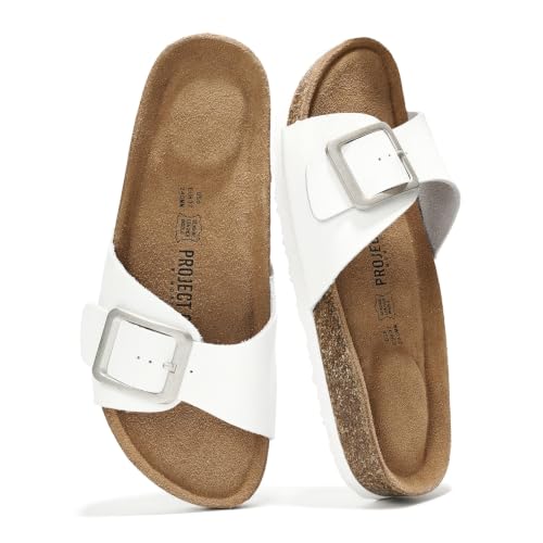 Image of Project Cloud 100% Genuine Leather Sandals Women Comfortable Womens Slides