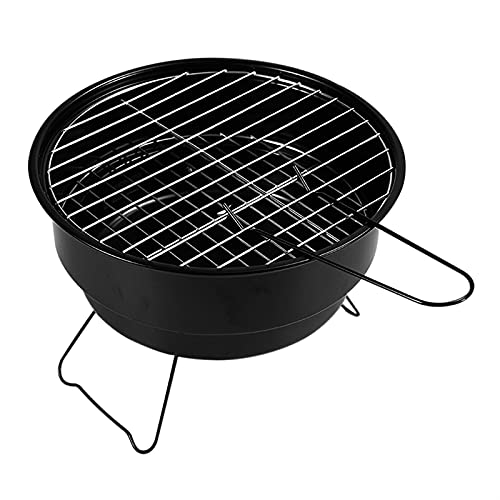 Barbecue A Carbonella Mini Round BBQ Grill Grill Pieghevole Carbone BBQ Grill BBQ Grill Non-Stick Superficie Portatile Portable Tora Travel Patio Stufa Pentole Bookware Barbecue Tool 228