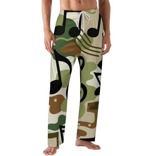 Men Sleep Pajamas Soft Sleepwear Lounge Pants, Comfy Elastic Waist Casual Nightwear Bottoms with Pockets