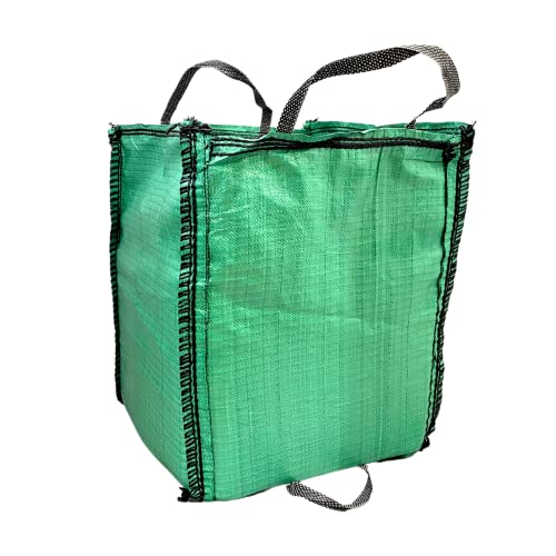 AirTech-UK Green Garden Waste Bags 120 Litres (45 x 45 x 56) cm Industrial Woven Polypropylene Material Eco-Friendly Heavy Duty Green Waste Bags for Lawn and Garden (1 X Waste Bag)