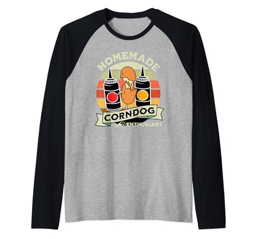 Perros de maíz divertidos para entusiastas del Corndog caseros Camiseta Manga Raglan