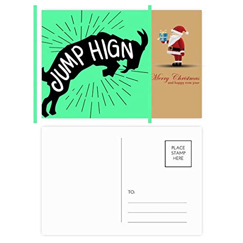 Lot de 20 cartes postales Black Antelope Silhouette Naturelle Père Noël pour vœux
