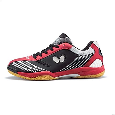 Butterfly Men's Table Tennis Shoes, Black/Red, 8.5 Cover