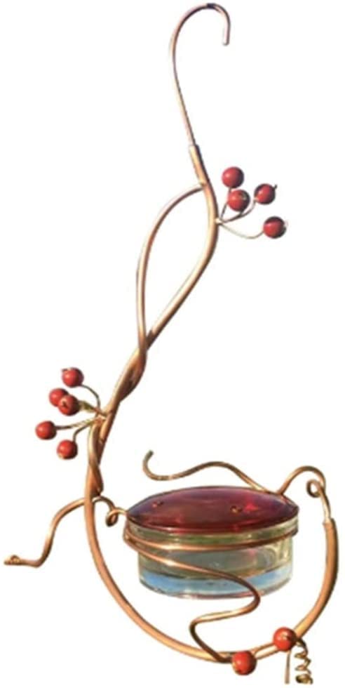 GTTFX Comedero de colibrí Colgante de Bayas Rojas de Metal para Patio, Bebedero de Agua para pájaros para Exteriores, Primavera, Verano, terraza, Patio, jardín(Color:B;Size:One Size)