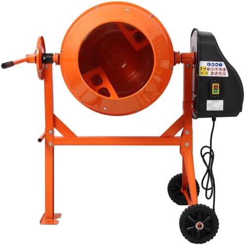 Donext Electric Cement Mixer 4.2 Cu. Ft, Portable Concrete Mixer Machine, 110V AC Motor Mixer for Mortar Stucco Fodder Mixing, Heavy Duty for DIY Construction Garden Farm