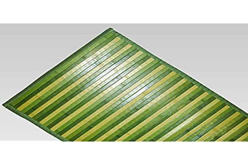 BIANCHERIAWEB Tapis en Bambou dégradé Vert, Tapis de Cuisine 50 x 140 cm, antidérapant 100 % Bambou, Voie de Cuisine en matériau résistant, n'absorbe Pas Les Taches
