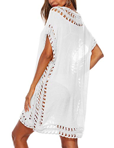 Wander Agio Saída de praia feminina, com tiras vazadas, Hollow Out White, tamanho �nico