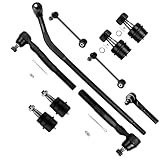 SCITOO 10-PC SET Suspension Kit for 2007-2016 For Jeep Wrangler - Inner Tie Rod End Outer Tie Rod End Sway Bar End Link Lower Ball Joint Upper Ball Joint Outer Upper Tie Rod End