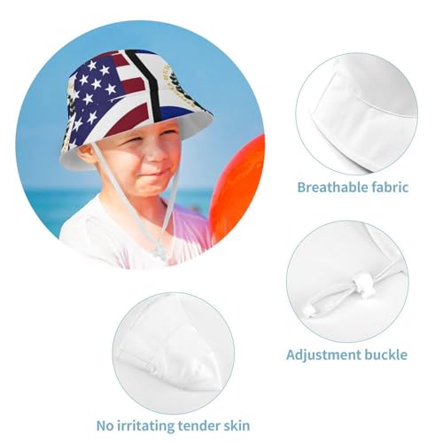 United States and El Salvador FlagChildren's Bucket Hat for Boys and Girls, Breathable Summer Beach Hat4
