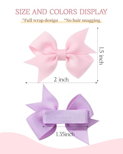 doboi 60 peças de grampos de cabelo para bebês de 5 cm, laços pequenos, totalmente forrados, boutiqu