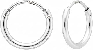 Parnika (Formerly MJ) 925 Small Size 12 mm Silver Bali Hoops Earrings in Pure 92.5 Sterling Silver for Girls/Women (Endless) Price In India