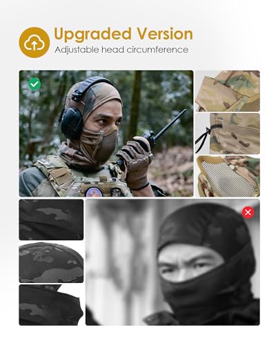 OneTigris Balaclava Maske Mesh Gesichtsschutz Taktische Sturmhaube Ninja Style Vollgesichtsmaske für Airsoft