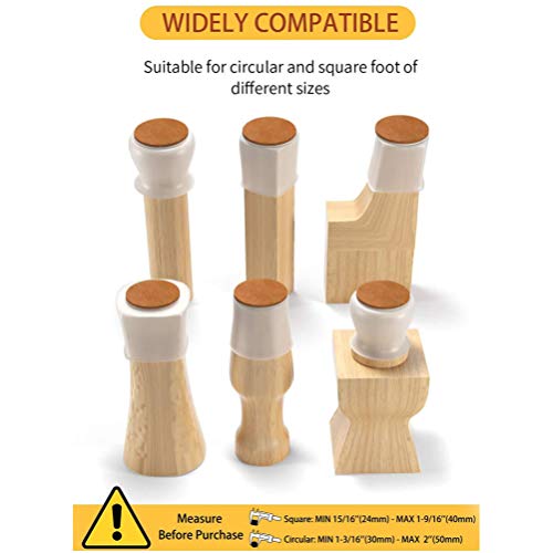 NUOBESTY Protetores de Chão de Perna de Cadeira Com Almofadas de Feltro Mesa Redonda de Silicone Tam