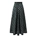 Women Maxi Plaid Skirts A Line High Waisted Pleated Tartan Full Length Flowy Long Skirts Christmas Holiday Outfits Long Plaid Skirt Green XL