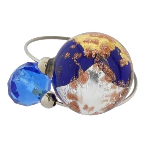 Glass Of Venice Murano Glass Lagoon Reflections Ring - White and Blue