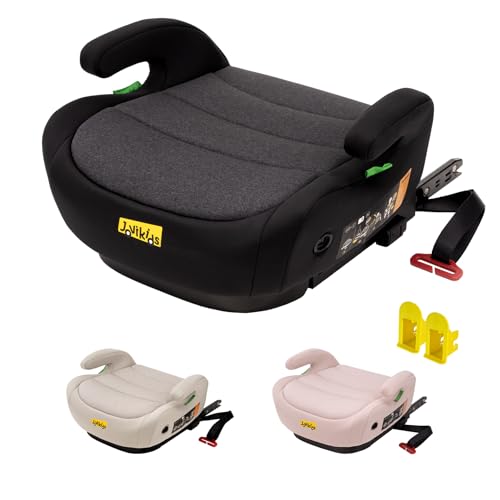 Jovikids OHHO ISOFIX Car Booster Seat i-Size R129 125-150 cm (612 Years) Seat Belt Guide Lightweight Removable/Machine-Washable Cover - Black
