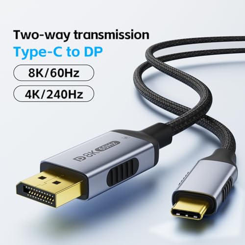 Câble USB-C vers DisplayPort 1.4 en nylon tressé robuste 1m - 3