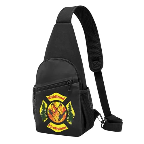 Wildland Firefighter Maltese Cross，Fashion One-Shoulder Bag，Anti-Theft Crossbody Shoulder Chest Bag