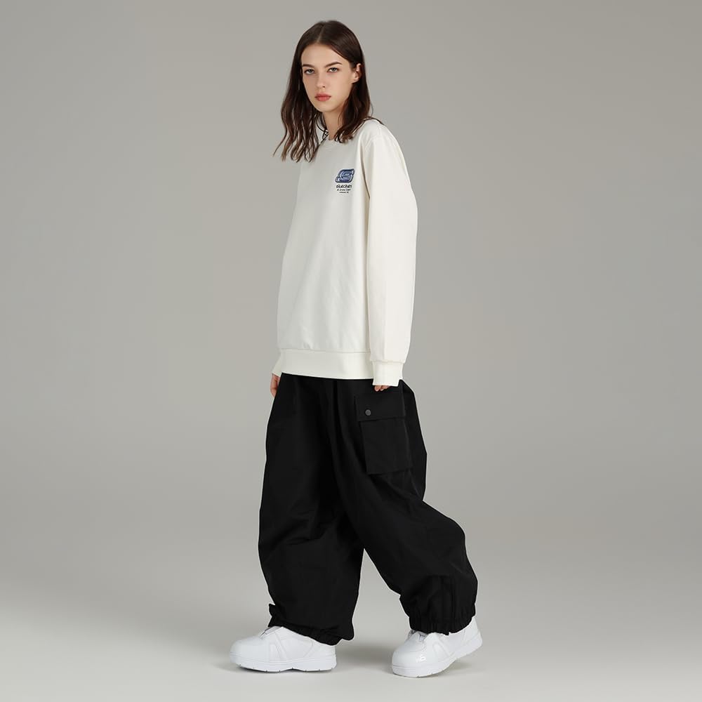 Mens Baggy Cargo Ski Pants Super Baggy Snowboard Snow Pant Women Insulated Loose Pant Sports Waterproof