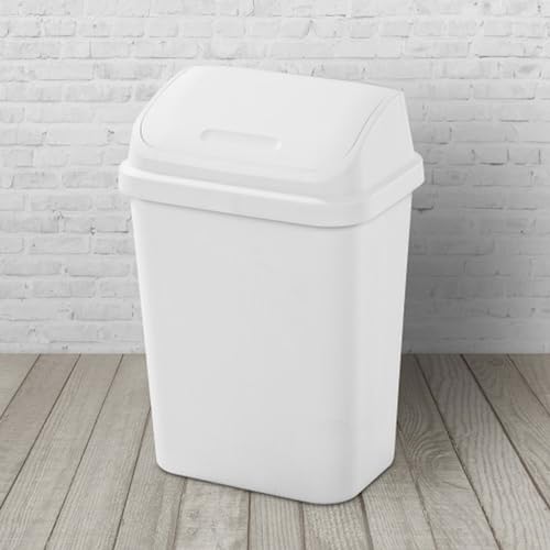 Sterilite Swing Top Wastebasket, Trash Can, 7.8 Gallon, White, 6-Pack - image 5