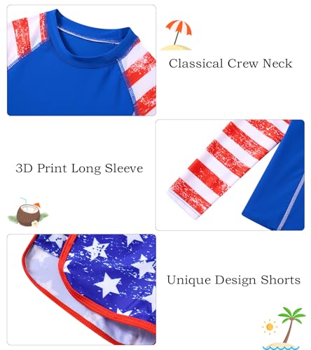 Image of Vogseek Girls Rash Guard Swimsuits 2 Piece Bathing Suit UPF 50+ Summer Swimwear Size 7-12T