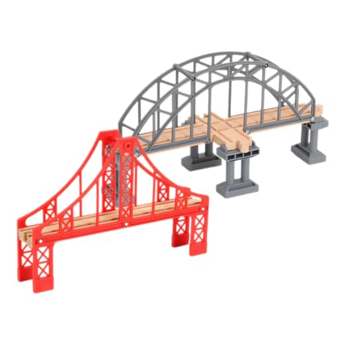 BESPORTBLE Train Track Bridge Set 2pcs Model Railway Accessories for Boys and Girls Sturdy Simulation Bridge for Toy Train Expansion and Creative Play