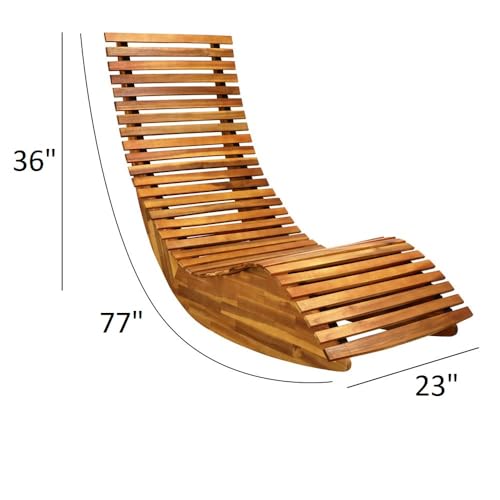 Cucunu 4000035 Chaise Lounge | Rocking Outdoor Lounger Chair Made From Acacia Wood thumb #2