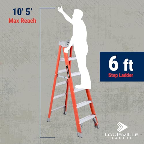Louisville Ladder FS1506 300-Pound Duty Rating Fiberglass Ladder, 6-Feet